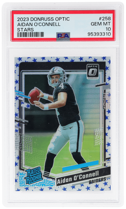 2023 Donruss Optic Rated Rookie Stars Aidan O'Connell #258 PSA 10
