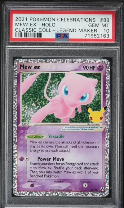 2021 Pokemon SWSH Celebrations Classic Collection Holo Mew ex #88 PSA 10 GEM