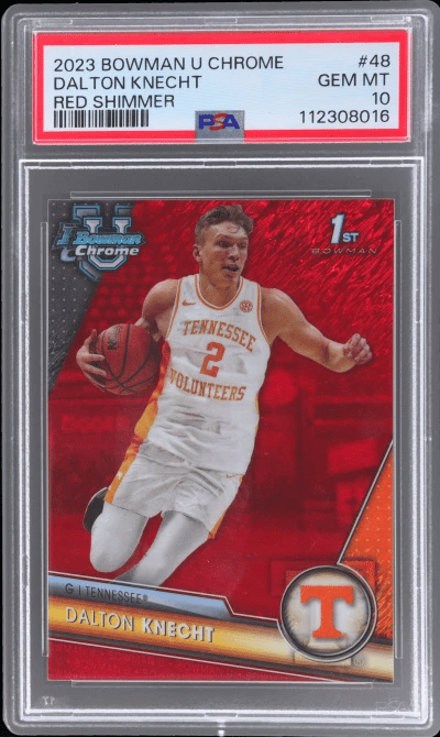 2023 Bowman University Chrome Red Shimmer Dalton Knecht #48 10/10 PSA 10