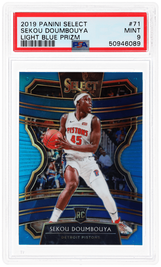 2019 Panini Select Prizms Light Blue Sekou Doumbouya #71 243/299 PSA 9