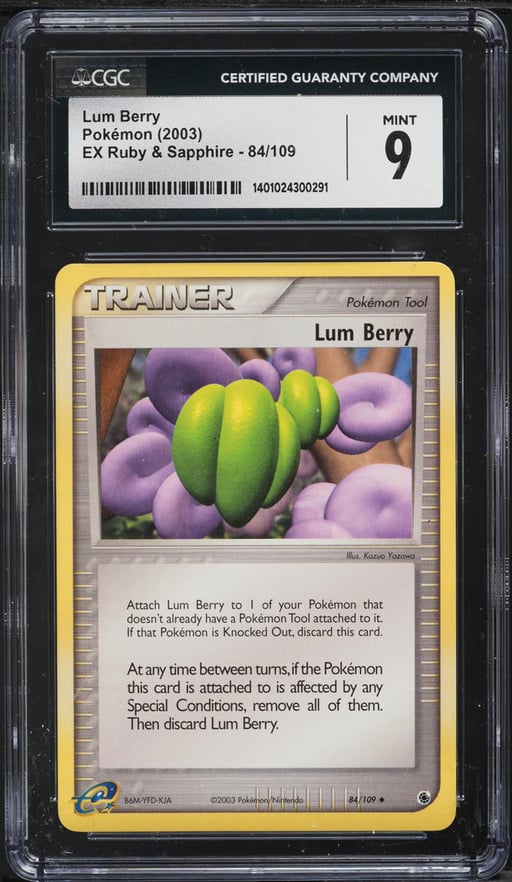 2003 Pokemon EX Ruby & Sapphire Lum Berry #84 CGC 9 MINT
