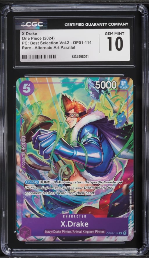2024 One Piece Premium Collection Best Selection Alt Art X Drake #OP01-114 CGC 10 GEM MINT