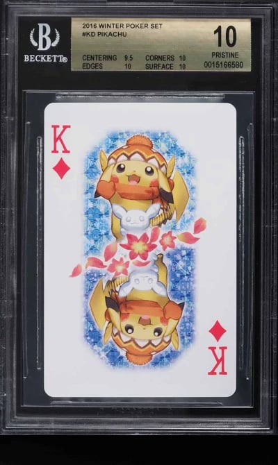 2016 Pokemon Winter Poker Set Pikachu #KD BGS 10 PRISTINE