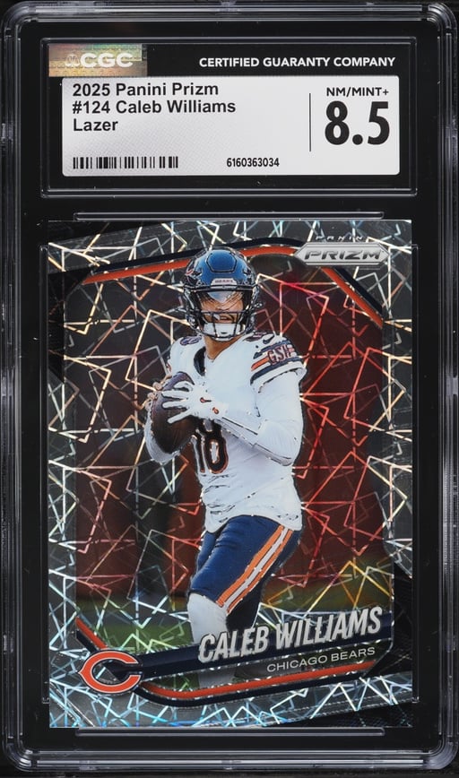 2025 Panini Prizm Lazer Caleb Williams #124 CGC 8.5 NM-MT+