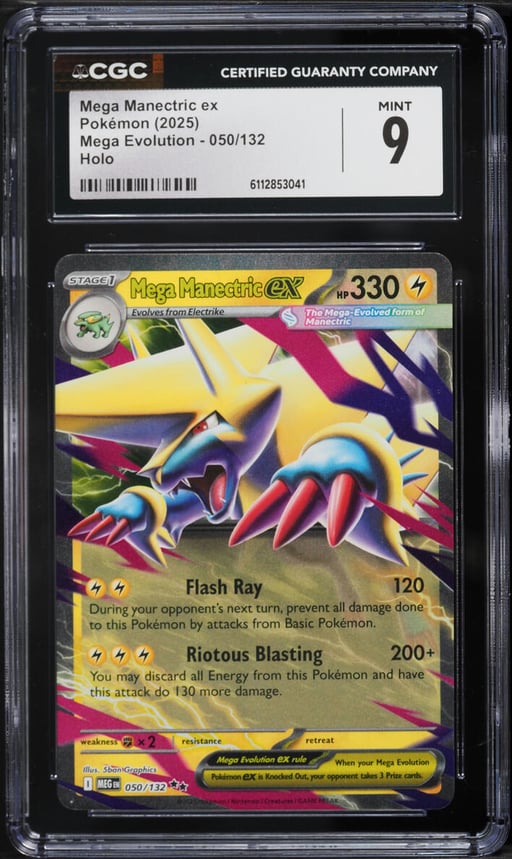 2025 Pokemon Mega Evolution Holo Mega Manectric ex #50 CGC 9 MINT