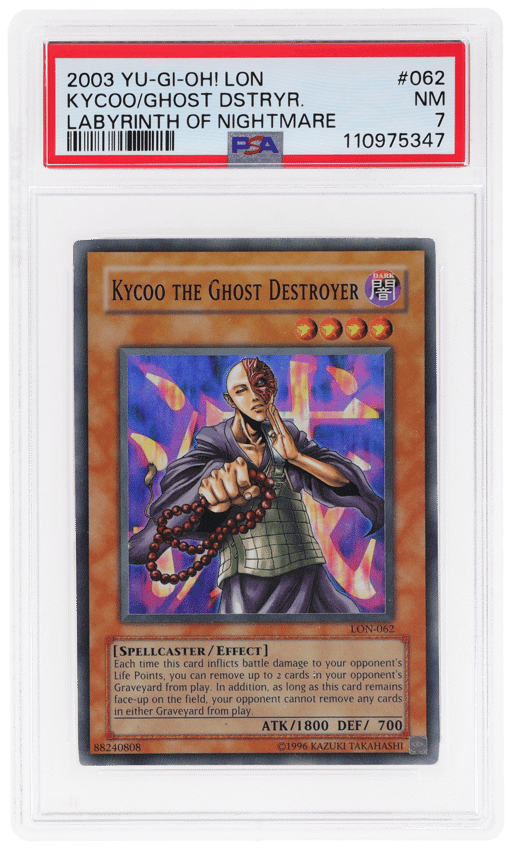 2003 Yu-Gi-Oh! Lon-Labyrinth of Nightmare Kycoo the Ghost Destroyer #LON-062 PSA 7