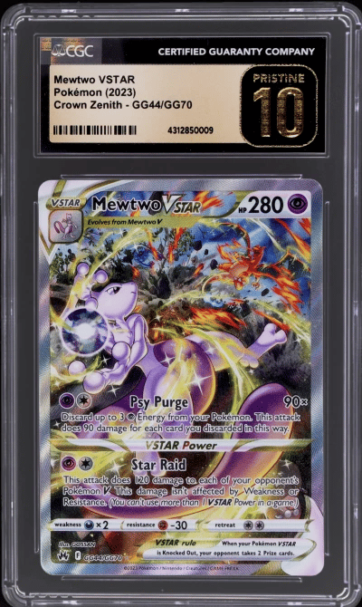 2023 Pokemon Sword and Shield Crown Zenith Mewtwo Vstar #GG44 CGC BL