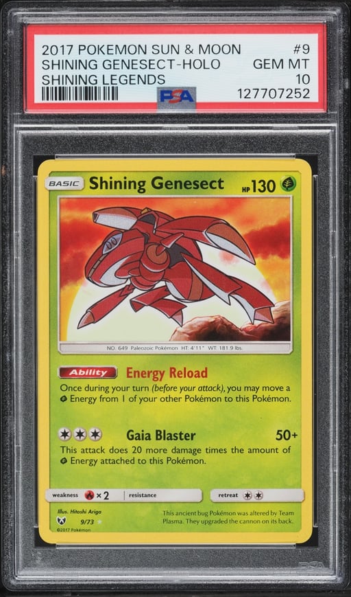 2017 Pokemon Sun & Moon Shining Legends Holo Shining Genesect #9 PSA 10 GEM MINT