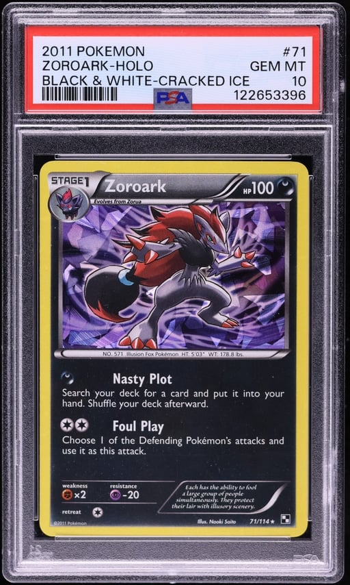2011 Pokemon Black & White Cracked Ice Holo Zoroark #71 PSA 10 GEM MINT