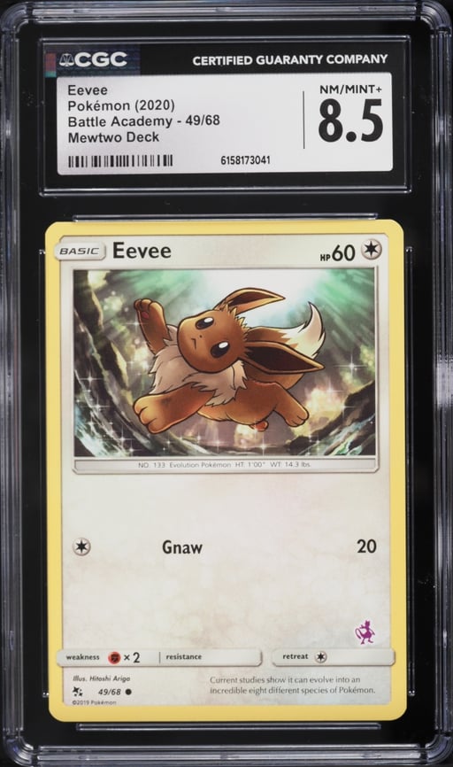2020 Pokemon Sun & Moon Battle Academy Eevee #49 CGC 8.5 NM-MT+