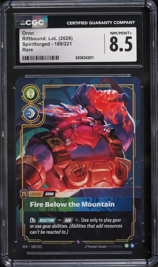2026 Riftbound League Of Legends LoL Spiritforged Ornn #189 CGC 8.5 NM-MT+