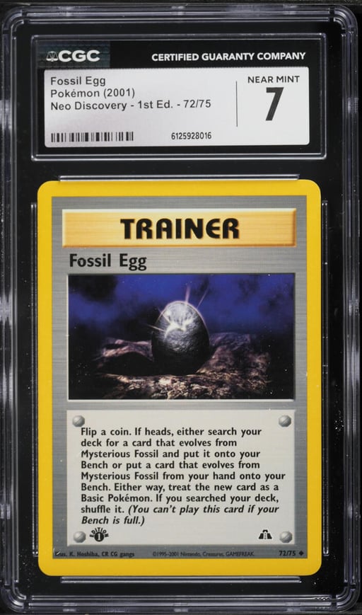 2001 Pokemon Neo Discovery 1st Edition Fossil Egg #72 CGC 7 NRMT