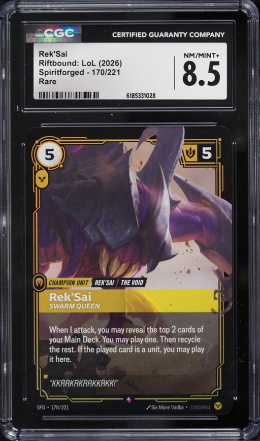 2026 Riftbound League Of Legends LoL Spiritforged Rek'Sai #170 CGC 8.5 NM-MT+