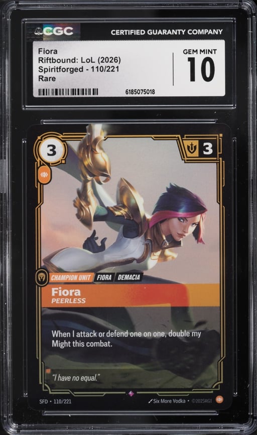 2026 Riftbound League Of Legends LoL Spiritforged Fiora #110 CGC 10 GEM MINT