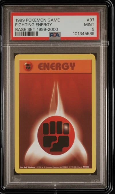 1999 POKEMON BASE SET 1999-2000 “4TH PRINT” #97 FIGHTING ENERGY PSA 9