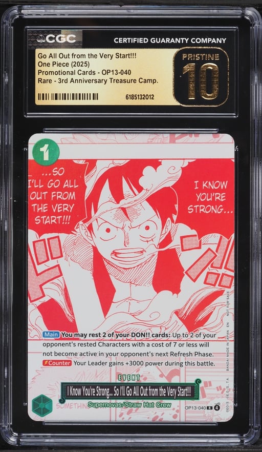 2025 One Piece 3rd Treasure Manga Alt Art Go All Out From The Very Start!!! CGC 10 PRISTINE