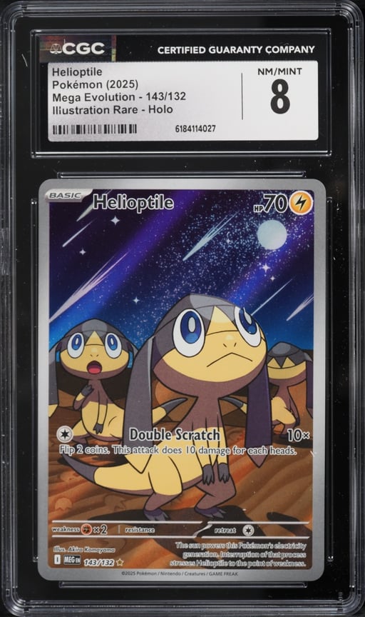 2025 Pokemon Mega Evolution IR Helioptile #143 CGC 8 NM-MT