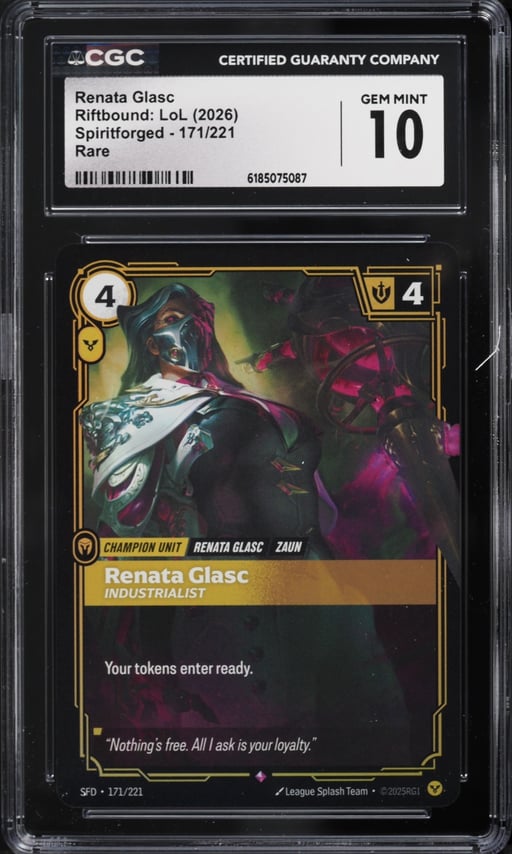 2026 Riftbound League Of Legends LoL Spiritforged Showcase Renata Glasc #171 CGC 10 GEM MINT