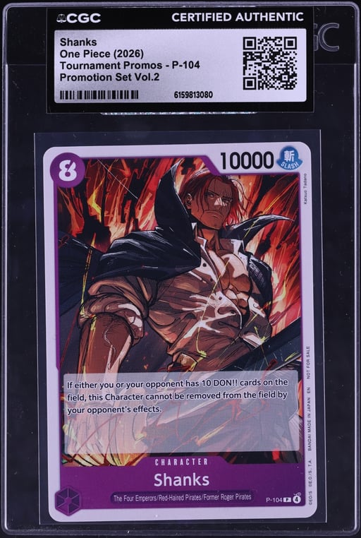 2026 One Piece Promo Tournament Set Volume 2 Shanks #P-104 CGC AUTH