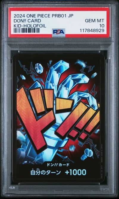 2024 ONE PIECE JAPANESE PRB01-PREMIUM BOOSTER -ONE PIECE CARD THE BEST- DON!! CARD EUSTASS "CAPTAIN" KID-HOLOFOIL PSA 10