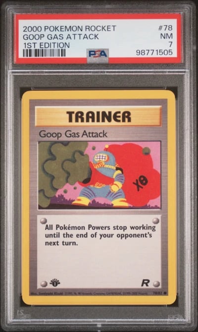 2000 POKEMON ROCKET 1ST ED #78 GOOP GAS ATTACK PSA 7