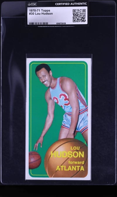 1970 Topps Basketball Lou Hudson #30 CGC AUTH