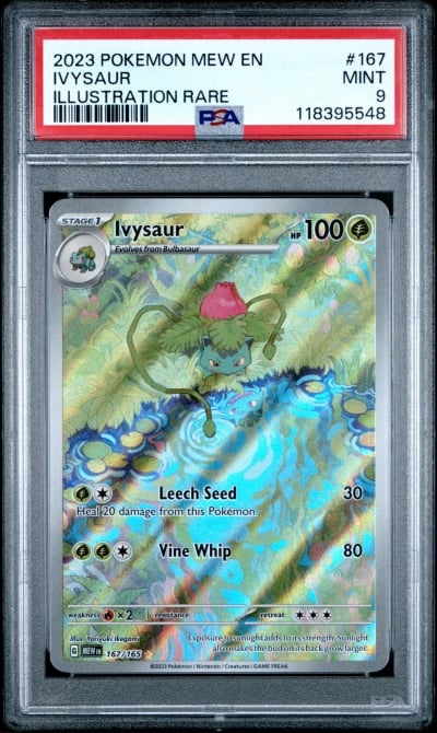 2023 POKEMON MEW EN-151 ILLUSTRATION RARE #167 IVYSAUR PSA 9