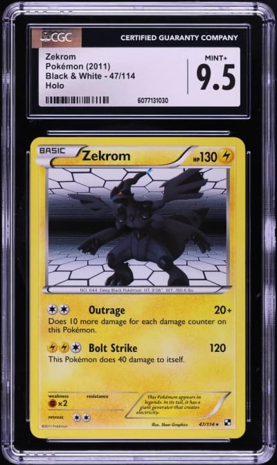 2011 Pokemon Black & White Holo Zekrom #47 CGC 9.5 MINT+
