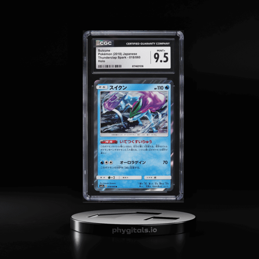 2018 Pokemon Japanese Sun & Moon Thunderclap Spark Holo Suicune #18 CGC 9.5 MINT+