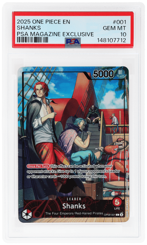 2025 One Piece Promo Psa Magazine Exclusive Shanks #OP09001 PSA 10