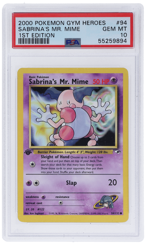2000 Pokemon Gym Heroes 1st Edition Sabrina's Mr. Mime #94 PSA 10