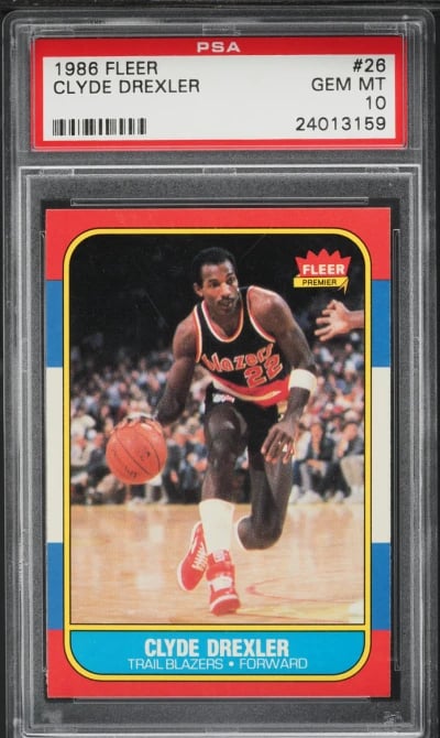 1986 Fleer Basketball Clyde Drexler ROOKIE #26 PSA 10 GEM MINT