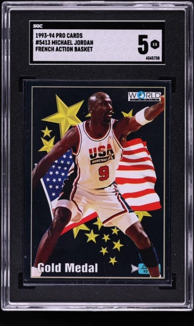 1993 Pro Cards French Action Basket Michael Jordan #5413 SGC 5 EX