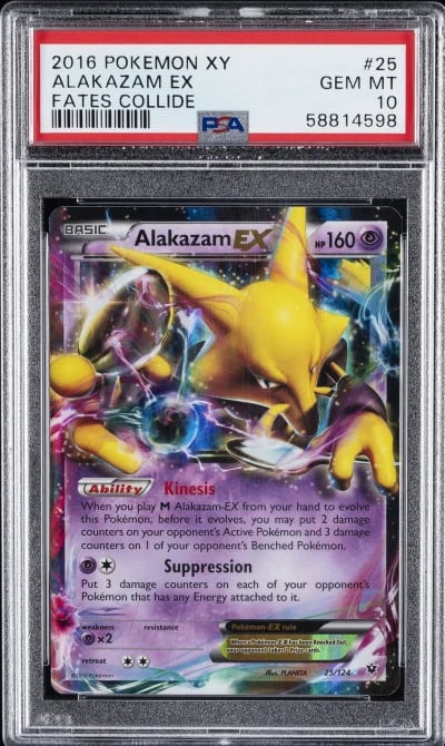 2016 POKEMON XY FATES COLLIDE #25 ALAKAZAM EX PSA 10