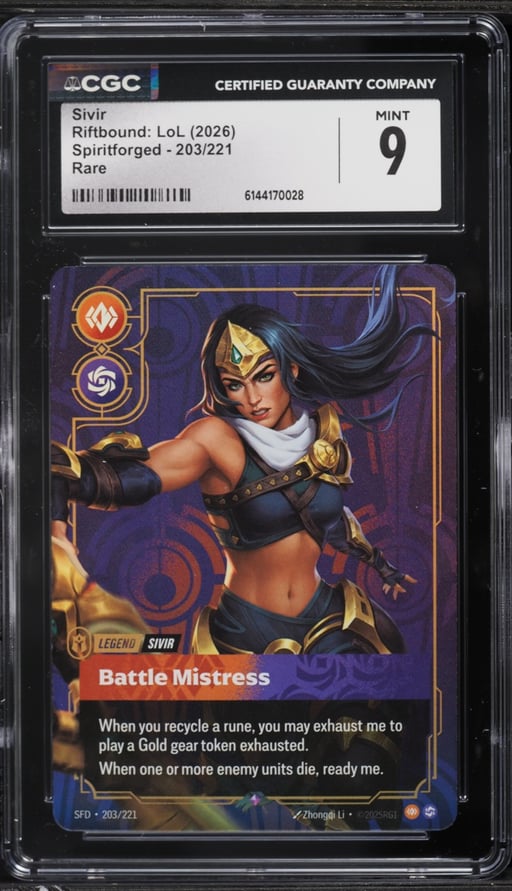 2026 Riftbound League Of Legends Spiritforged Sivir #203 CGC 9 MINT