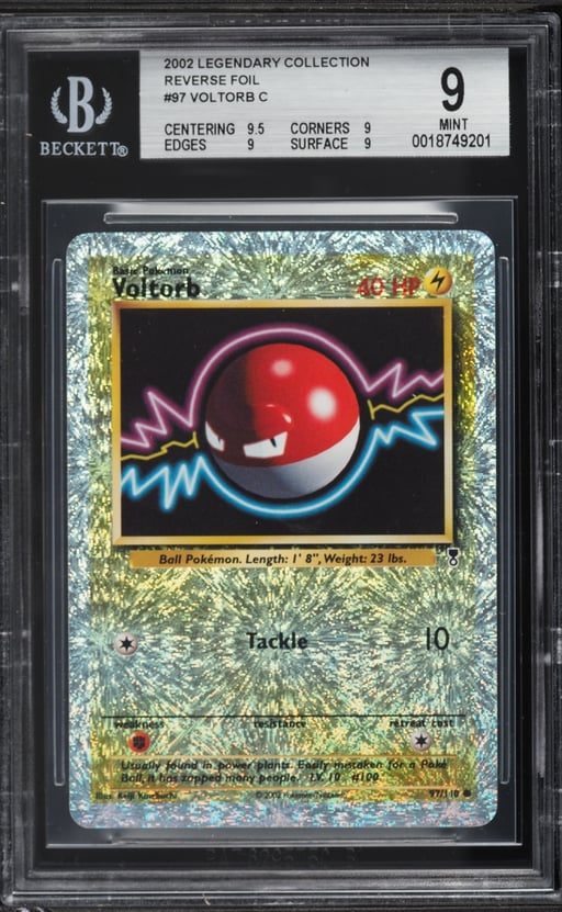 2002 Pokemon Legendary Collection Reverse Holo Voltorb #97 BGS 9 MINT