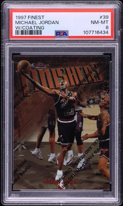 1997 Finest Basketball w/ Coating Michael Jordan #39 PSA 8 NM-MT