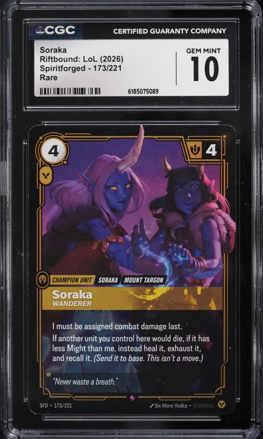2026 Riftbound League Of Legends Spiritforged Soraka #173 CGC 10 GEM MINT