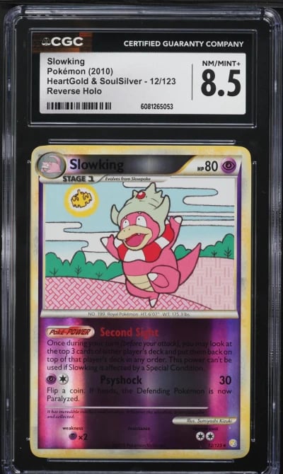 2010 Pokemon HeartGold & SoulSilver Reverse Holo Slowking #12 CGC 8.5 NM-MT+
