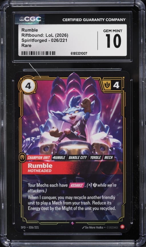 2026 Riftbound League Of Legends LoL Spiritforged Rumble #26 CGC 10 GEM MINT