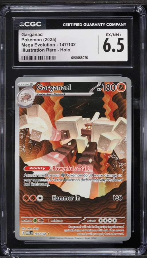 2025 Pokemon Mega Evolution IR Garganacl #147 CGC 6.5 EXMT+