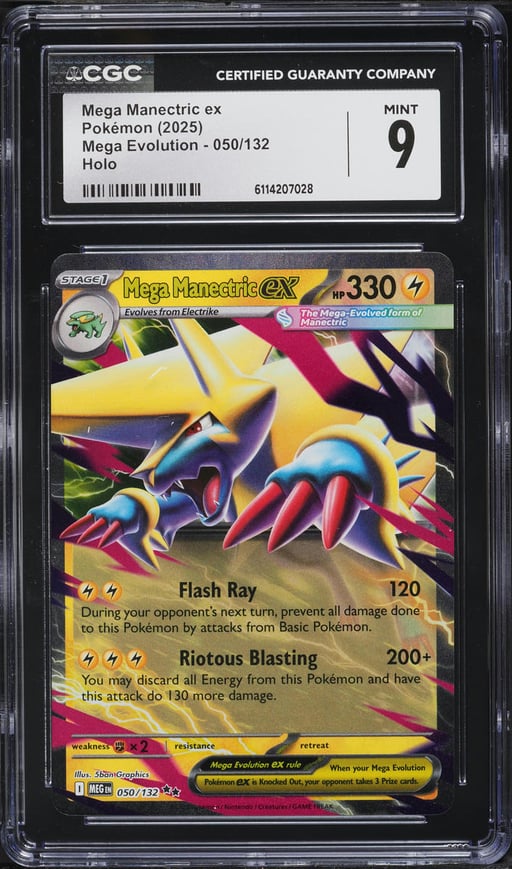 2025 Pokemon Mega Evolution Holo Mega Manectric ex #50 CGC 9 MINT