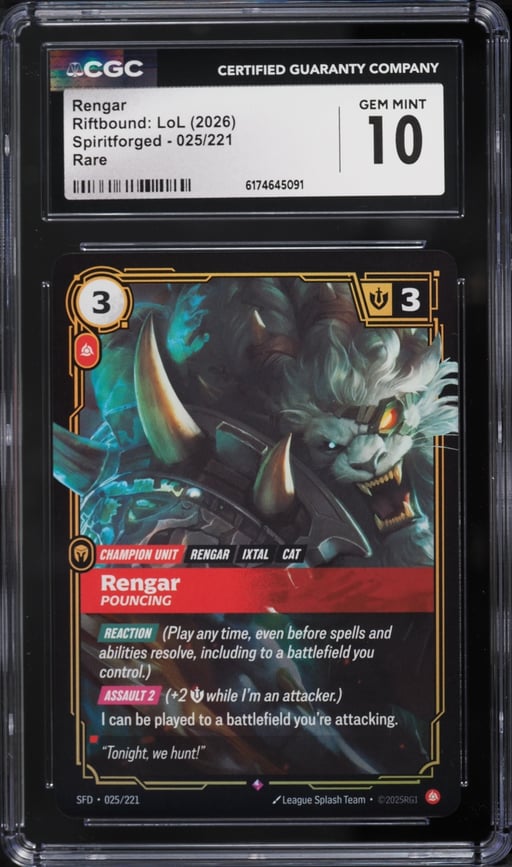 2026 Riftbound League Of Legends LoL Spiritforged Rengar #25 CGC 10 GEM MINT