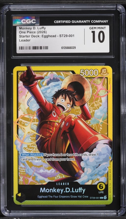 2026 One Piece Japanese Starter Deck Egghead Leader Monkey D. Luffy #ST29-001 CGC 10 GEM MINT