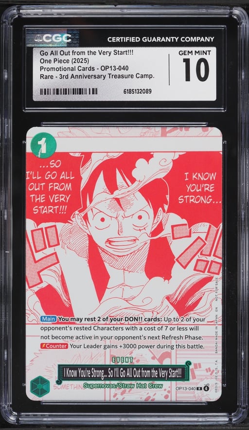 2025 One Piece 3rd Treasure Manga Alt Art Go All Out From The Very Start!!! CGC 10 GEM MINT