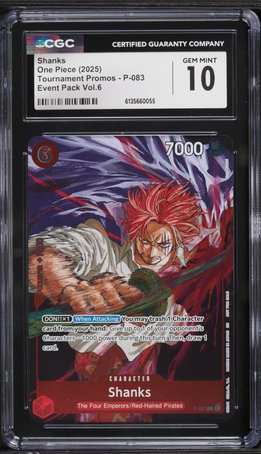 2025 One Piece Tournament Promo Event Pack Vol. 6 Shanks #P-083 CGC 10 GEM MINT