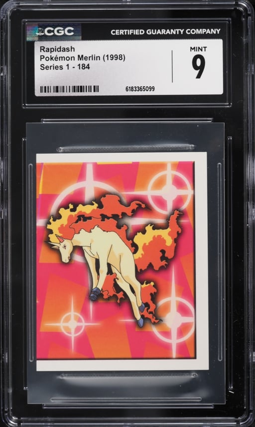 1998 Pokemon Merlin Series 1 Rapidash #184 CGC 9 MINT