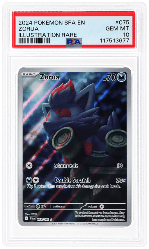 2024 Pokemon Scarlet and Violet Shrouded Fable Illustration Rare Zorua #75 PSA 10