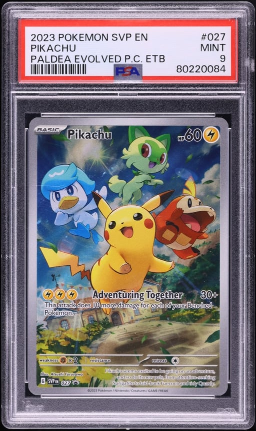 2023 Pokemon Scarlet & Violet Promo Paldea Evolved ETB Full Art Pikachu #27 PSA 9 MINT