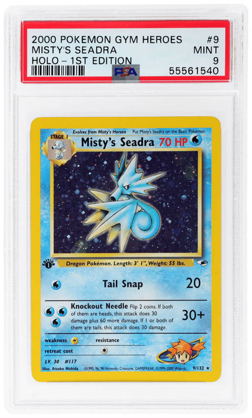 2000 Pokemon Gym Heroes 1st Edition Holo Misty's Seadra #9 PSA 9